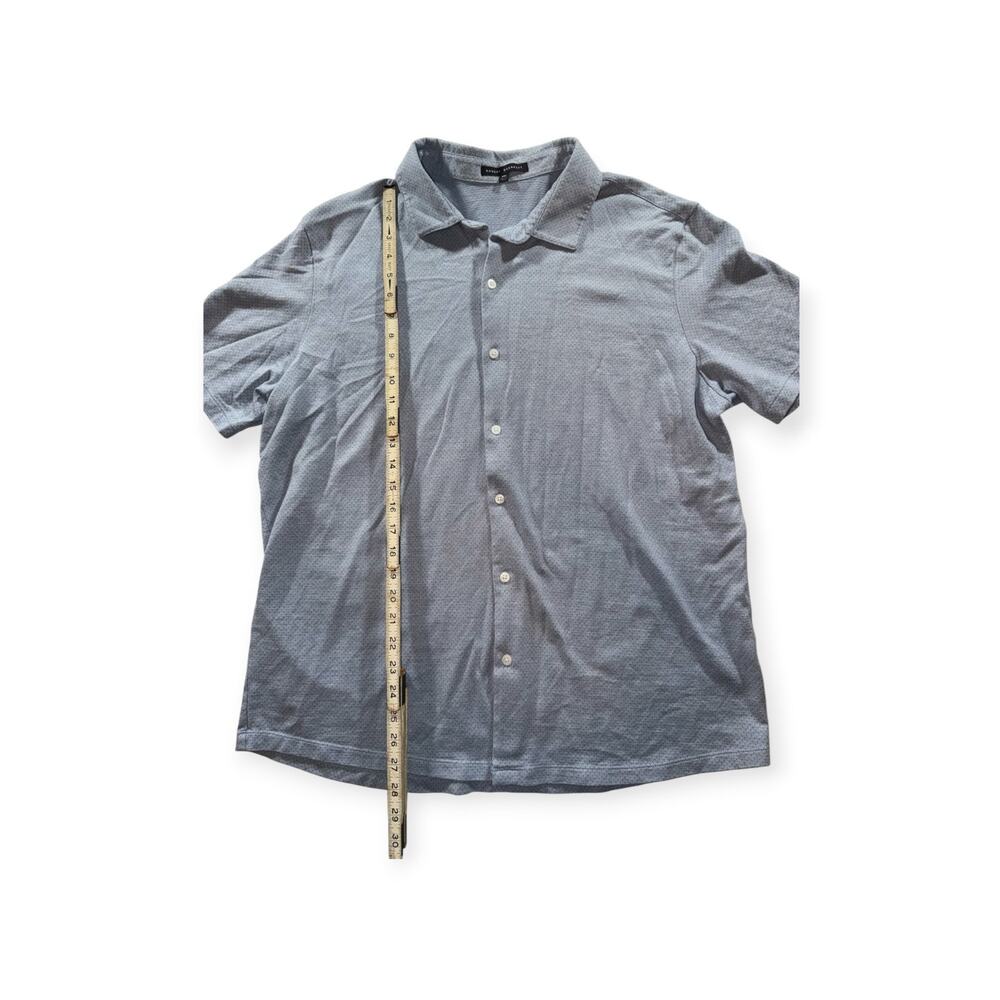 Robert Barakett SS Knit Button Up Shirt, RN 91013, Light Blue, Men's XXL